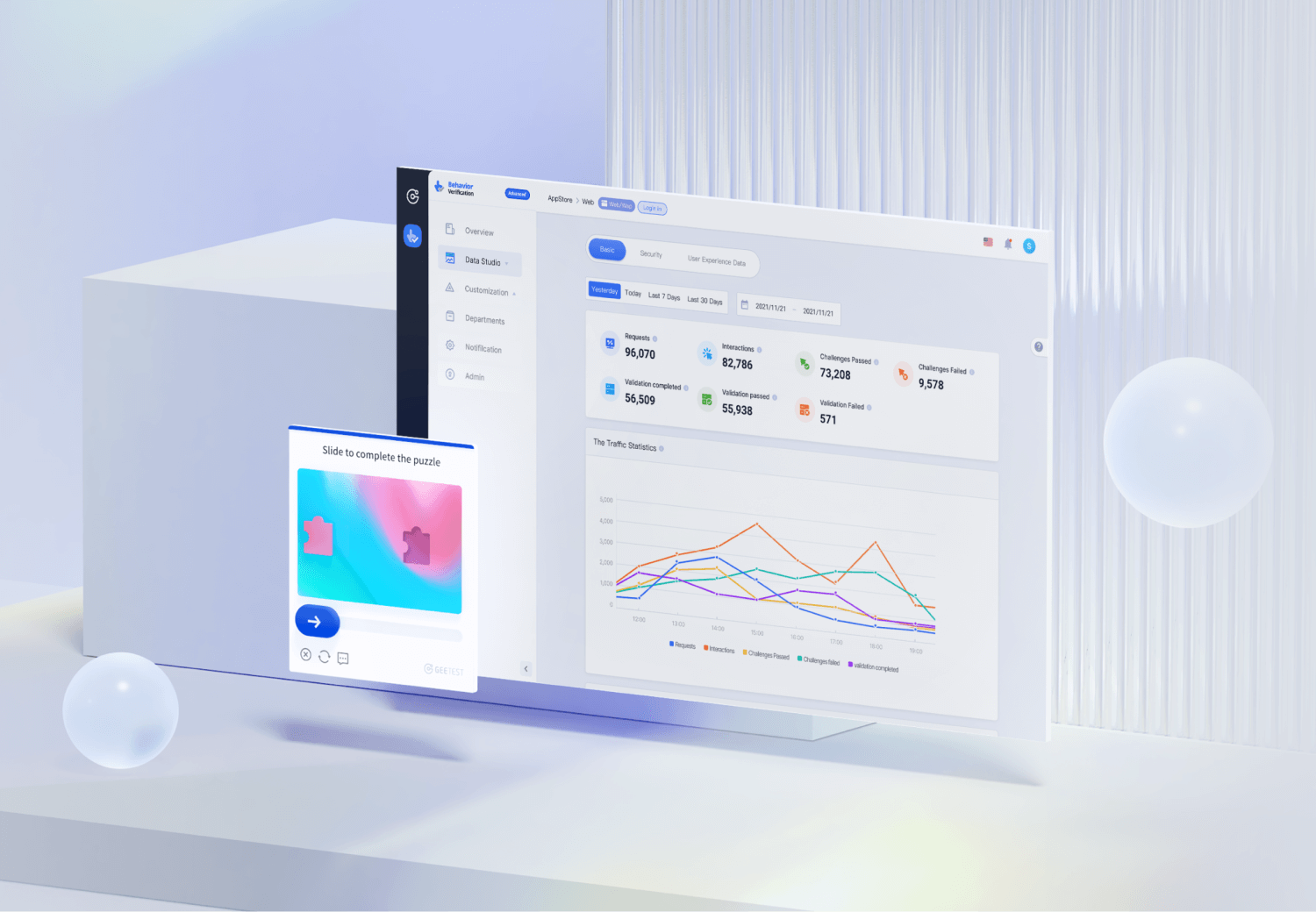 GeeTest adaptive bot detection for mobile verification and user-action protection.